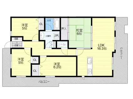 メロディーハイム桃山台(4LDK/4階)の間取り写真