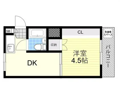 中野マンション(1DK/2階)の間取り写真