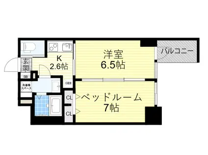 コンフォリア・リヴ新大阪ウエスト(2K/14階)の間取り写真