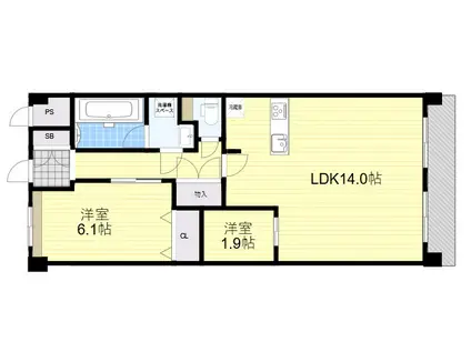 INFINI 20 VERDE(1SLDK/4階)の間取り写真
