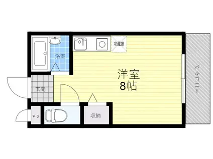 フレンディ北条(ワンルーム/2階)の間取り写真