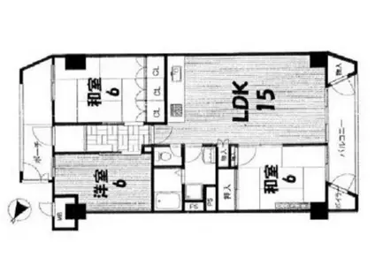 桃山台グランドマンションD-3(3LDK/8階)の間取り写真