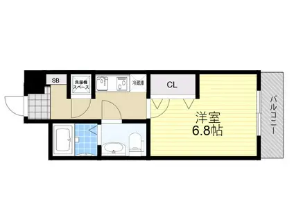 アドバンス江坂ラシュレ(1K/6階)の間取り写真