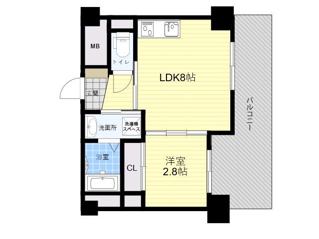 アドバンス江坂ラシュレ(1LDK/7階)の間取り写真