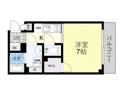 メゾンシンテイ3(1K/1階)の間取り写真
