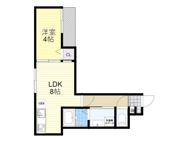 ALEGRIA豊津(1LDK/2階)の間取り写真