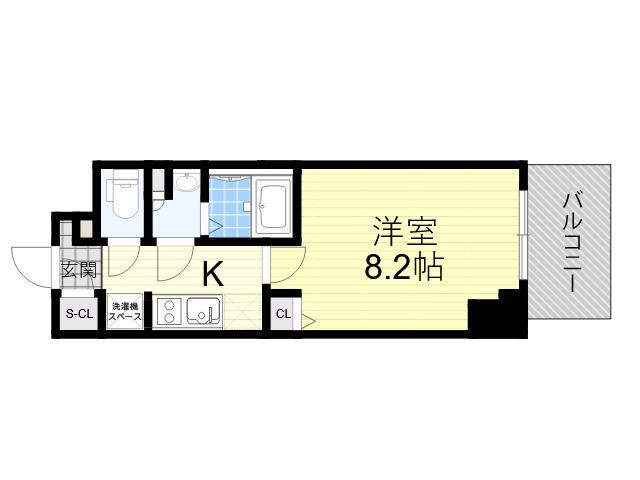 TOPAZ江坂(1K/8階)の間取り写真