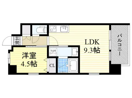 レオングラン新大阪レジデンス(1LDK/7階)の間取り写真
