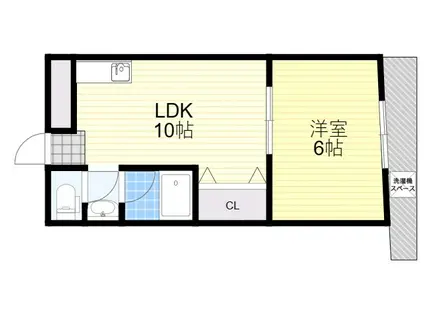 桜川太平マンション(1LDK/9階)の間取り写真