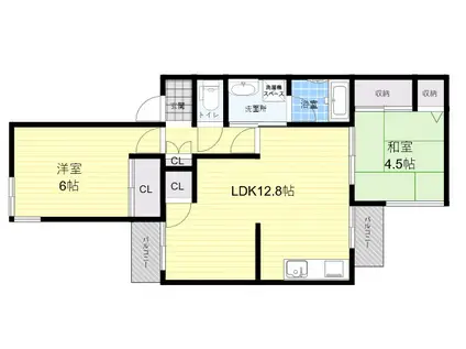 ハイツキュービック(2LDK/2階)の間取り写真