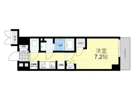 THE MUTUAL江坂(1K/10階)の間取り写真