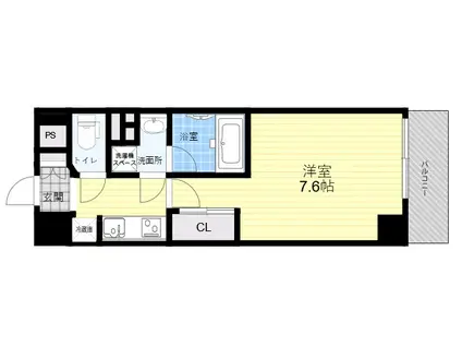 THE MUTUAL江坂(1K/5階)の間取り写真