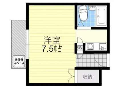 エバンスビル(1K/3階)の間取り写真