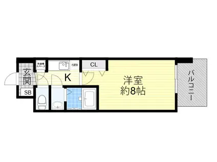 セレニテ江坂ミラク(1K/3階)の間取り写真