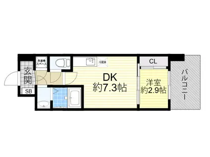 セレニテ江坂ミラク(1DK/5階)の間取り写真