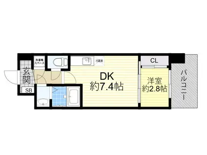 セレニテ江坂ミラク(1DK/6階)の間取り写真