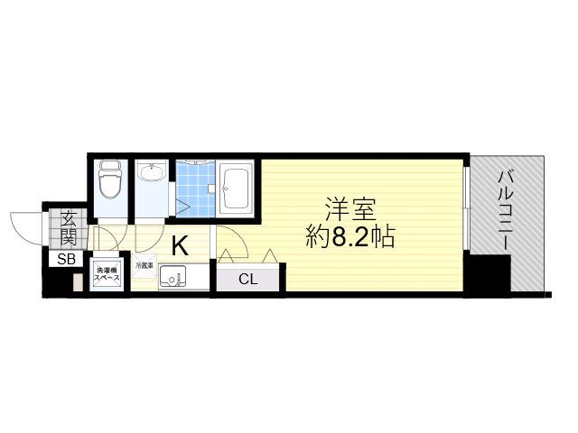 セレニテ江坂ミラク(1K/9階)の間取り写真