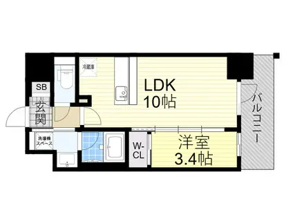 ズーノクルーズ江坂(1LDK/12階)の間取り写真