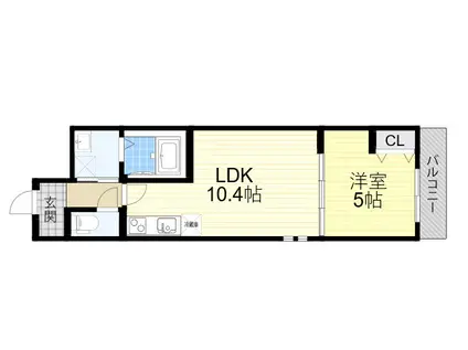 フジパレス吹田垂水町3番館(1LDK/1階)の間取り写真