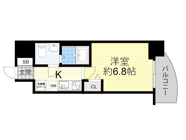 セレニテ江坂グランデ(1K/5階)の間取り写真