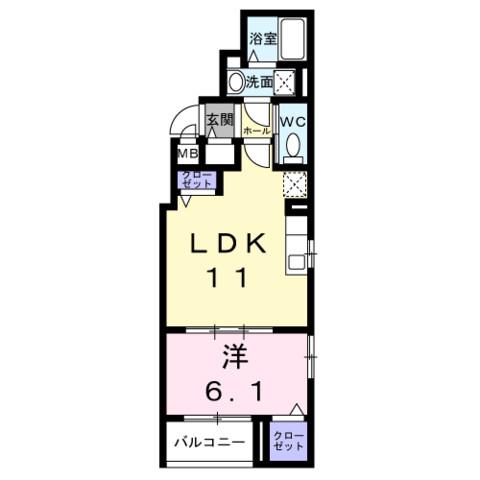 パーチェ エテルノⅠ(1LDK/2階)の間取り写真