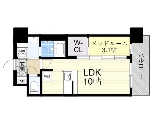 アーバングランデ新大阪(1LDK/4階)の間取り写真