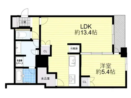 クラッシィタワー淀屋橋(1LDK/9階)の間取り写真
