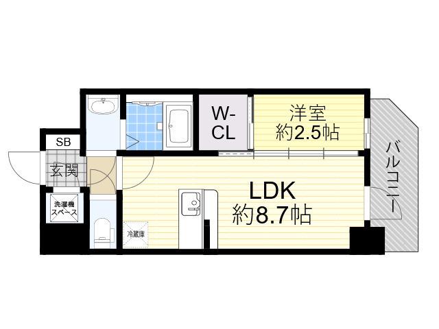 セレニテ新大阪グランデ ミリュー(1LDK/6階)の間取り写真