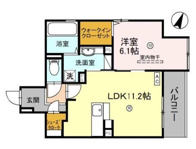 ユニヴェール千里中央(1LDK/2階)の間取り写真