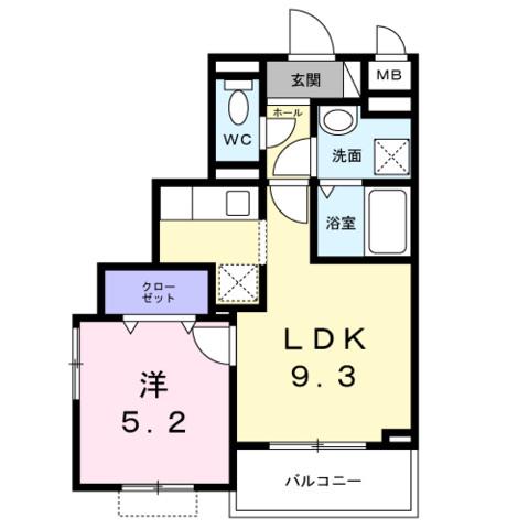 ファイン ビラ レーブ 江坂(1LDK/2階)の間取り写真