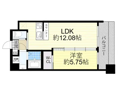 プレジオ東三国(1LDK/2階)の間取り写真