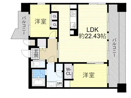 プレジオ東三国(2LDK/7階)の間取り写真