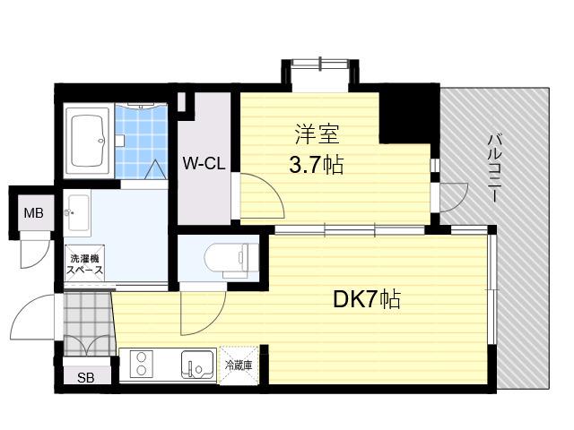 ファーストフィオーレ江坂垂水町2(1DK/2階)の間取り写真