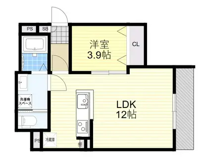 リブレメゾン東三国1(1LDK/3階)の間取り写真