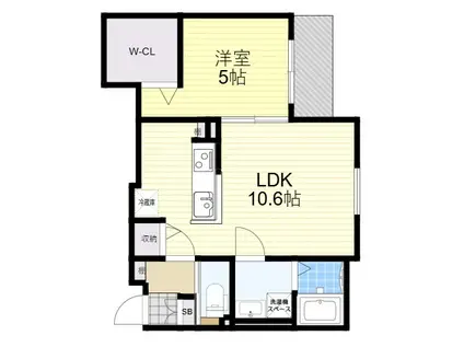 リブレメゾン東三国1(1LDK/1階)の間取り写真