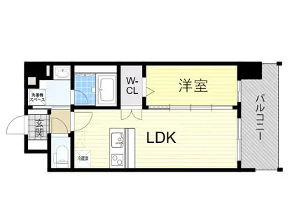 ブランシエスタ南吹田パークサイド(1LDK/2階)の間取り写真