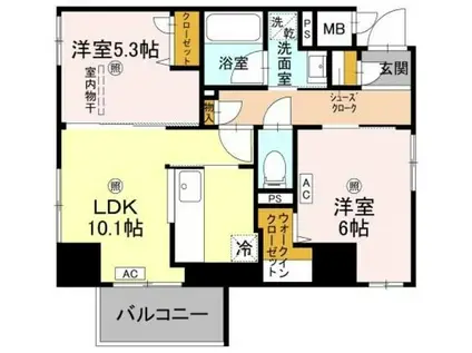 ダイワシティー新大阪(2LDK/1階)の間取り写真