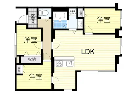 カーサ千里山(3LDK/3階)の間取り写真