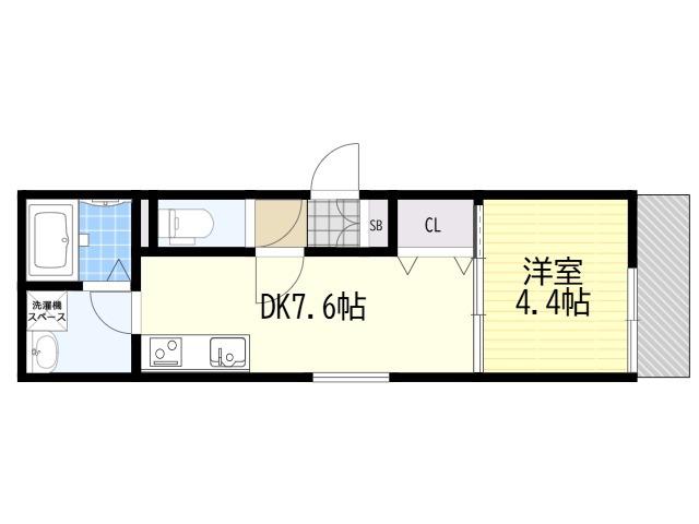 メゾンCOCO垂水(1DK/3階)の間取り写真