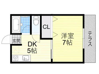 ホワイトハイツ泉町(1DK/1階)の間取り写真