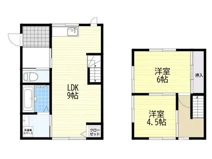 北大阪急行電鉄 江坂駅 徒歩11分 2階建 築56年(2LDK)の間取り写真