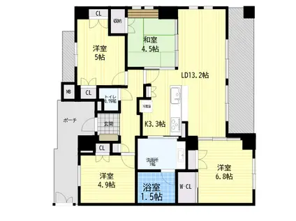 パークホームズ千里佐竹台(4LDK/2階)の間取り写真