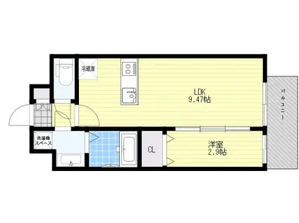 ALIVIS SHIMO-SHINJO SOL TERRACE(1LDK/2階)の間取り写真
