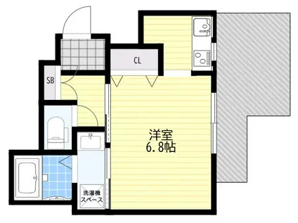 エイペックス大阪城西(1K/11階)の間取り写真