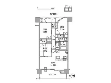 パークナード江坂垂水町(3LDK/8階)の間取り写真