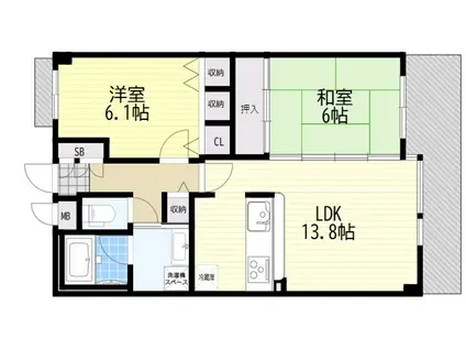 千里南グリーンマンション(2LDK/3階)の間取り写真