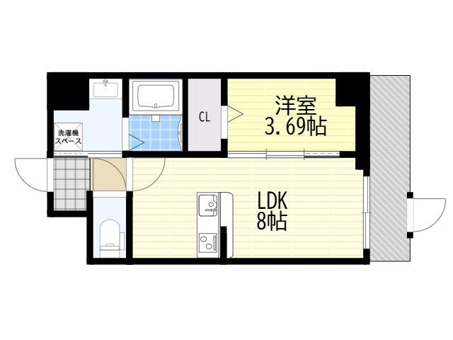 GRAN PASEO 江坂(1LDK/1階)の間取り写真