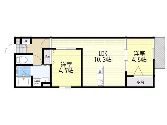 LEROY千里山(1SLDK/1階)の間取り写真