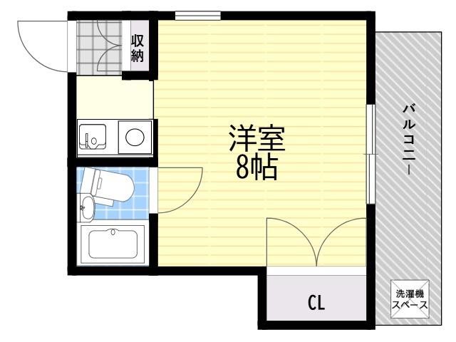 ワイラム江坂(ワンルーム/2階)の間取り写真