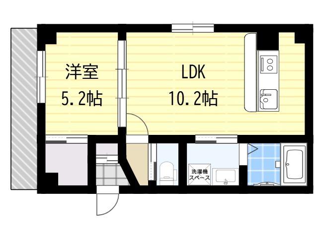 SCALA TOYOTSU(1LDK/1階)の間取り写真